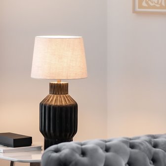 zdjęcie Drewniana lampa stołowa Turi czarna (podstawa)